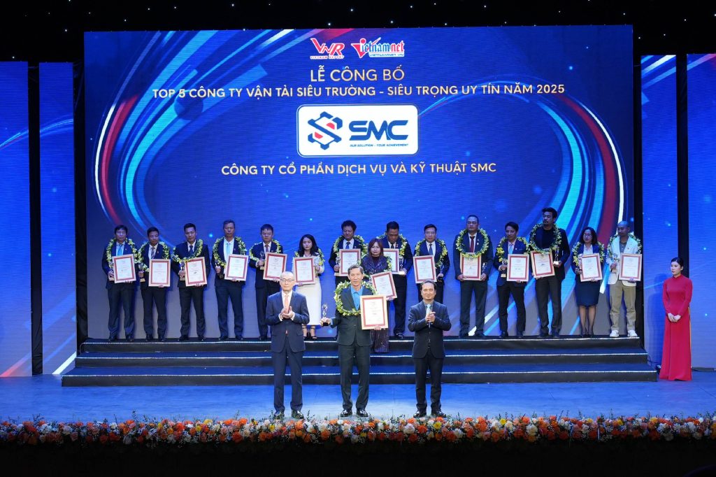 SMC khẳng định vị thế dẫn đầu trong bảng xếp hạng Top 5 công ty Logistics uy tín – nhóm ngành Vận tải siêu trường siêu trọng.